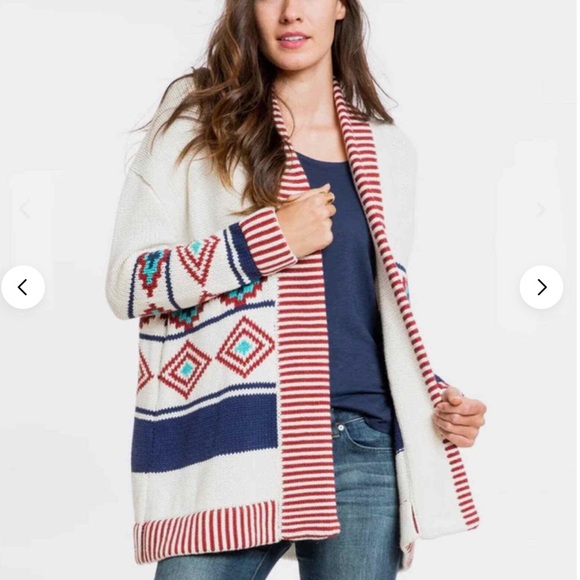 Marine Layer Cora Aztec Longline Chunky Cardigan Sweater XS/S - Picture 2 of 12